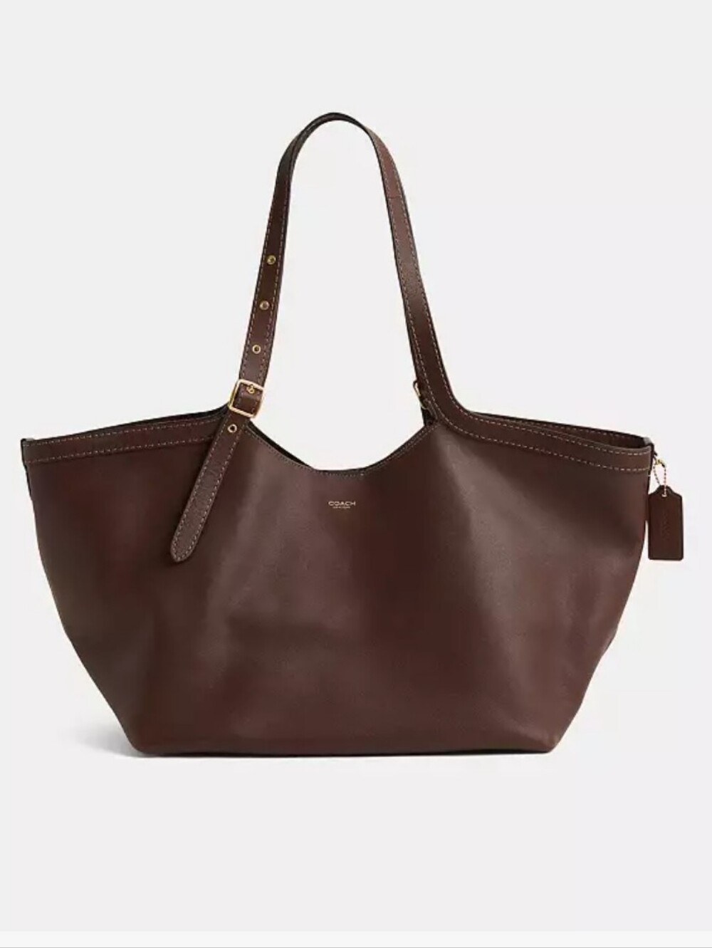 Coach Gramercy Tote, Maple Fall Chocolate Coffe Brown Full Grain Leather